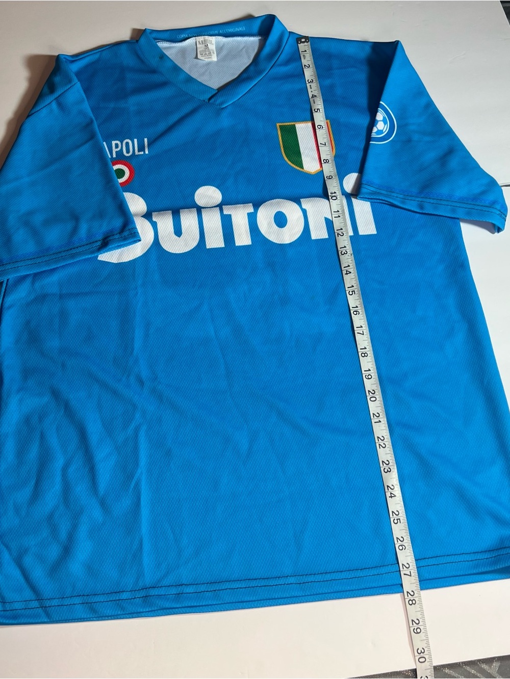 Italina Bright Blue Kids Soccer Jersey with White Logo